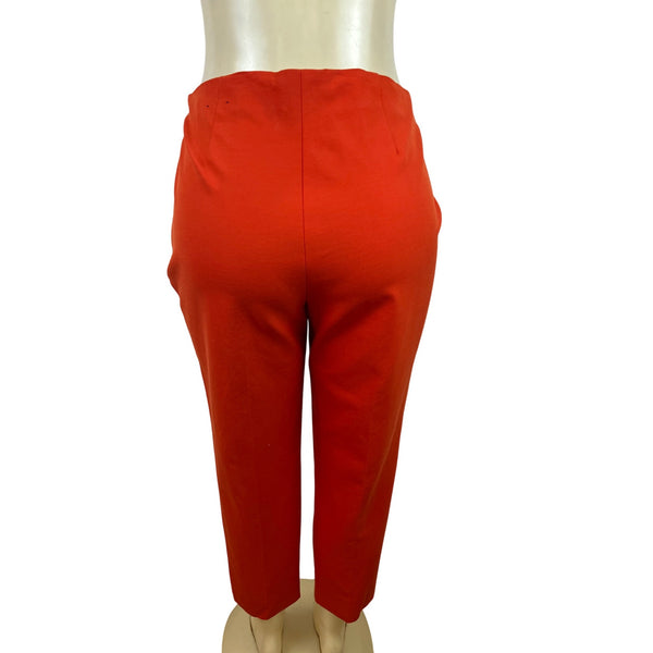 Lands End Mid Rise Slim Leg Red Capri Pants Size 12