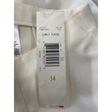 First Issue Women's Ivory High Waist Hook and Eye Flared Stretchable Pants Sz 14 - NWT
