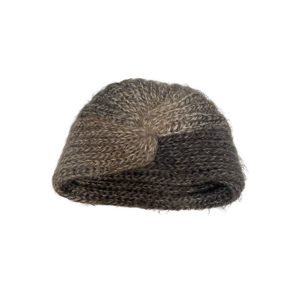 100% Acrylic Womens Brown Knitted Beanie Hat Italian-Made Soft Cozy Stretch Fit