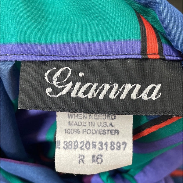 Gianna Womens Multicolor Polyester Long Sleeve Plaid Button-Up Blouse With Bow Tie