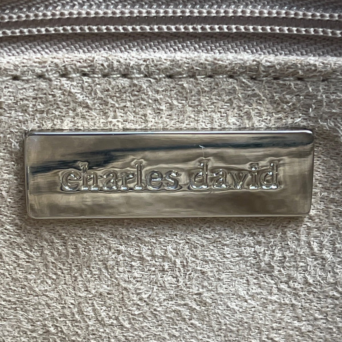 Charles David Women’s Black Metallic Leather Clutch Bag With Snap Closure
