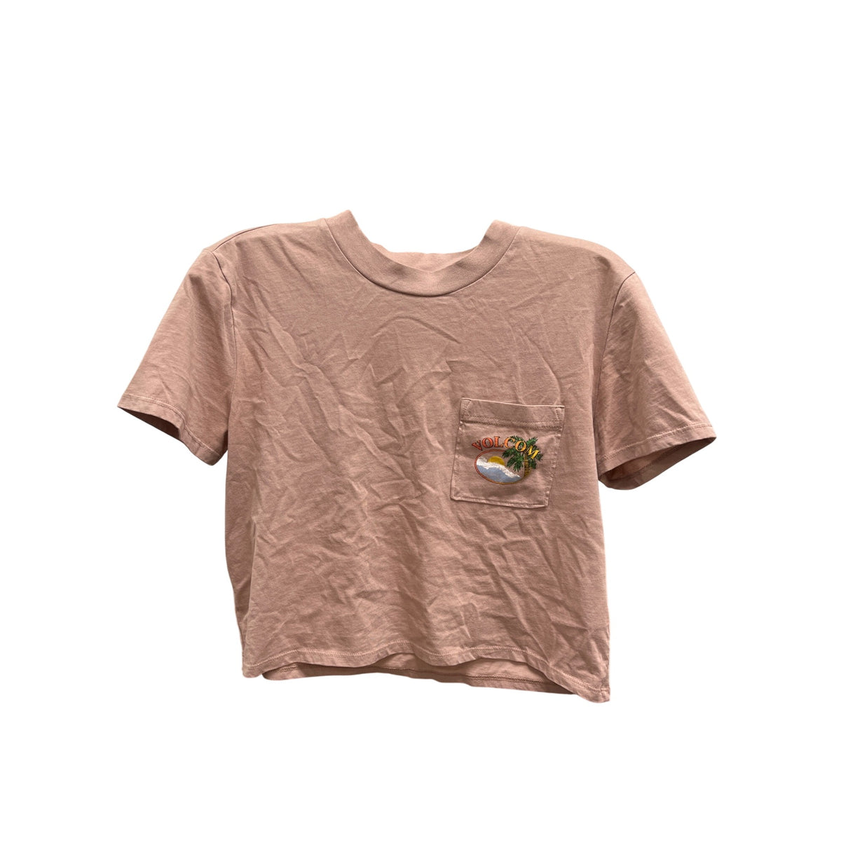 Volcom Womens Pink Organic Cotton Graphic T-Shirt Size Small Relaxed Fit