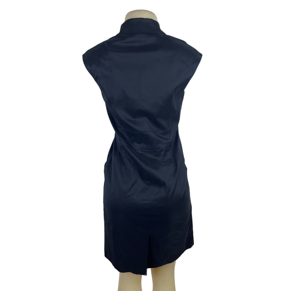 Ann Taylor Sleeveless Black Button-Up Collared Dress With Back Zipper Sz 2 - New