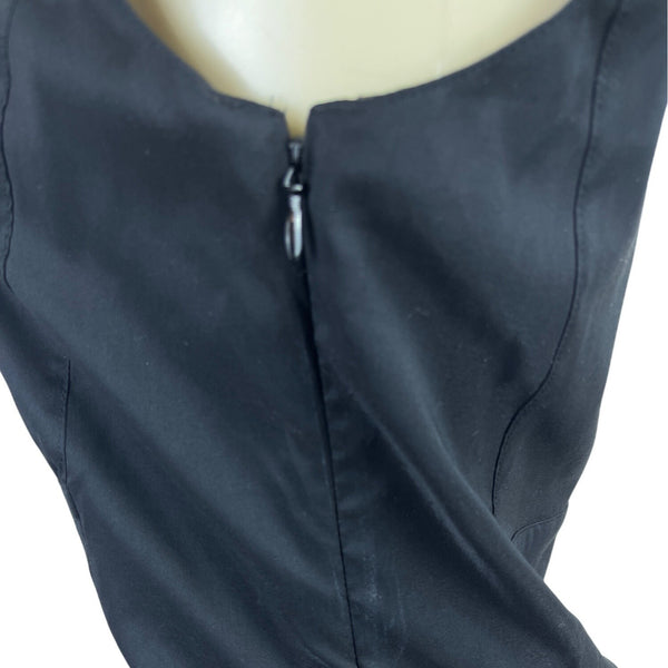 Ann Taylor Sleeveless Black Button-Up Collared Dress With Back Zipper Sz 2 - New
