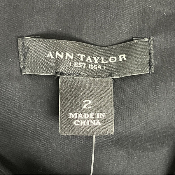 Ann Taylor Sleeveless Black Button-Up Collared Dress With Back Zipper Sz 2 - New