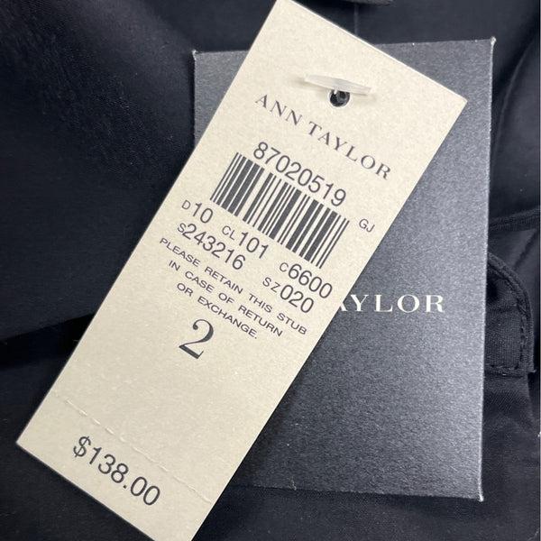 Ann Taylor Sleeveless Black Button-Up Collared Dress With Back Zipper Sz 2 - New