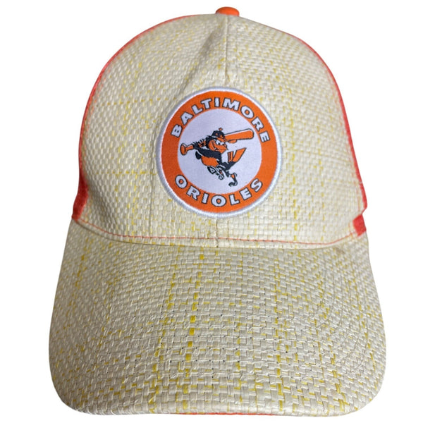 Baltimore Orioles Vintage Trucker Hat Yellow & Orange Snapback Mesh Baseball Cap