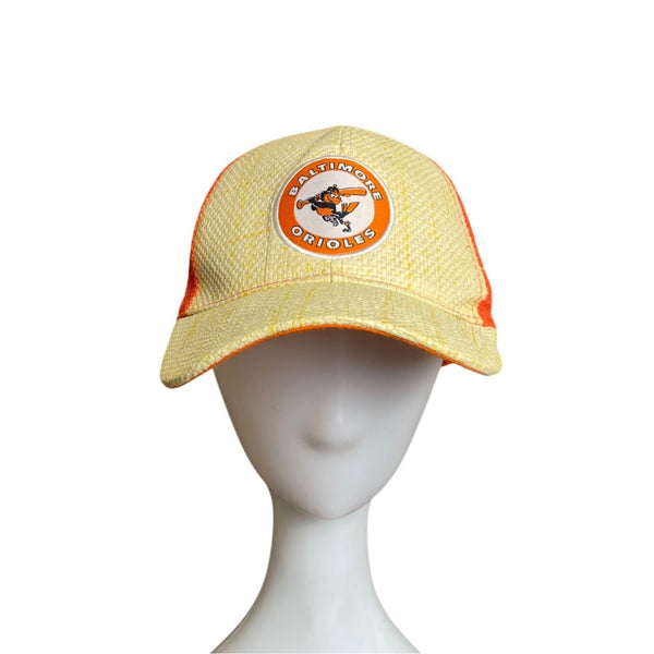 Baltimore Orioles Vintage Trucker Hat Yellow & Orange Snapback Mesh Baseball Cap