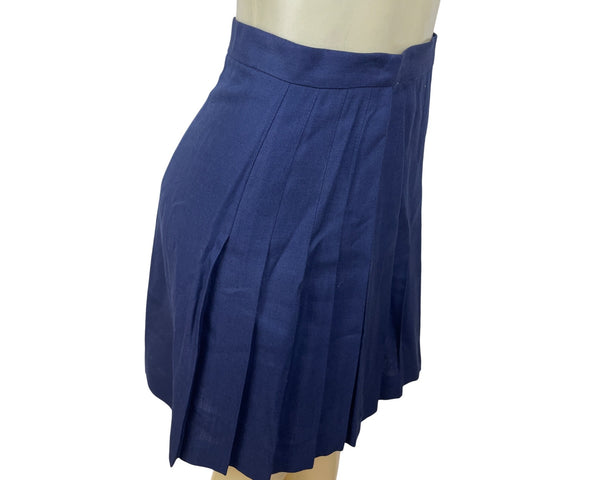 Talbots Petites Womens Navy Pleated Skirt Size 6P - New
