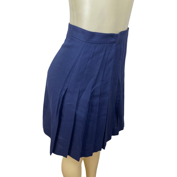 Talbots Petites Womens Navy Pleated Skirt Size 6P - New