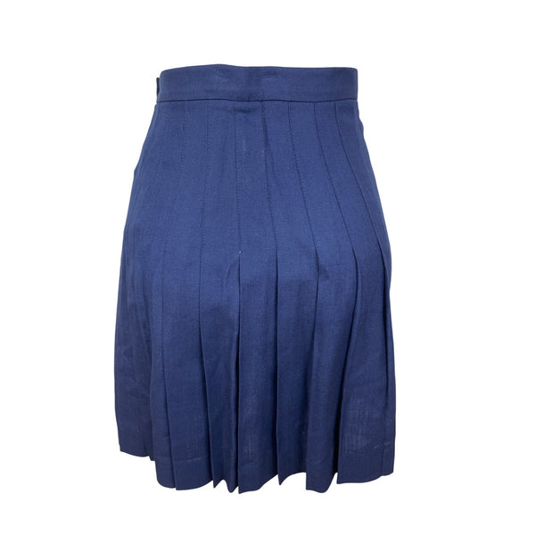 Talbots Petites Womens Navy Pleated Skirt Size 6P - New