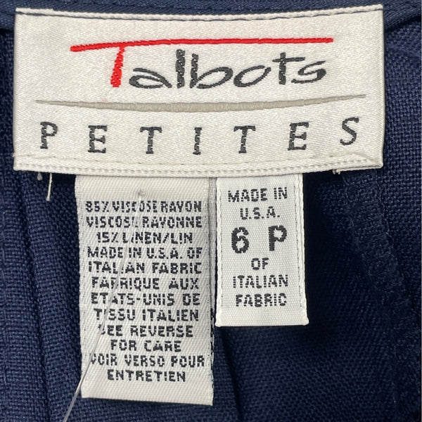 Talbots Petites Womens Navy Pleated Skirt Size 6P - New