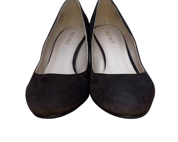 Nine West Womens Brown Suede Leather Nwispy Wedge Pumps Size 7.5M