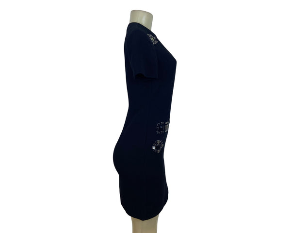 Trina Turk Womens Black Embellished Shift Dress