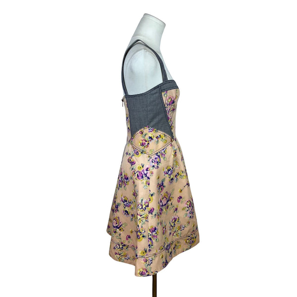 Z Spoke Zac Posen Womens Floral Fit & Flare Sleeveless Dress Multicolor Size 4