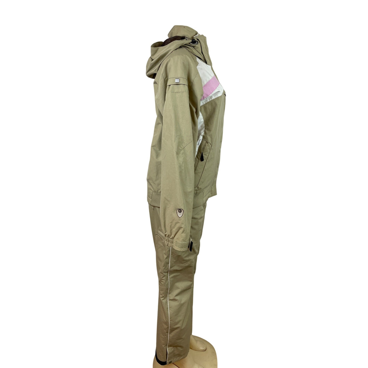 Convert Women Ski Jacket & Pants Set Beige Hooded Snowboarding Suit Sz S/M - New