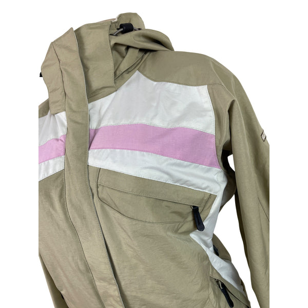 Convert Women Ski Jacket & Pants Set Beige Hooded Snowboarding Suit Sz S/M - New