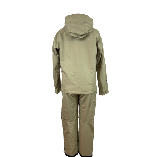 Convert Women Ski Jacket & Pants Set Beige Hooded Snowboarding Suit Sz S/M - New