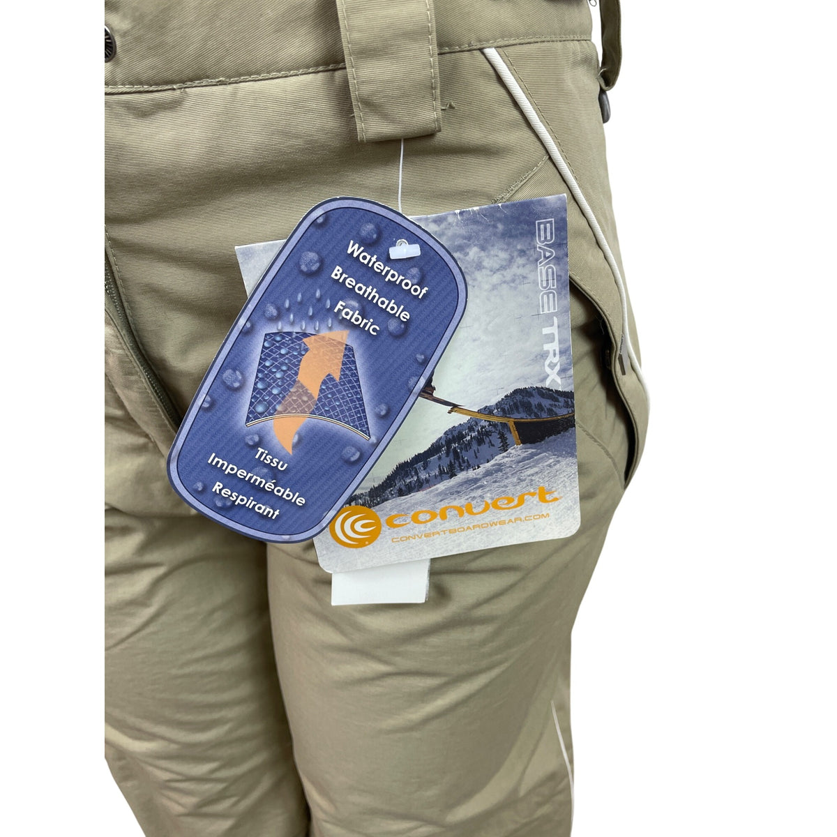 Convert Women Ski Jacket & Pants Set Beige Hooded Snowboarding Suit Sz S/M - New