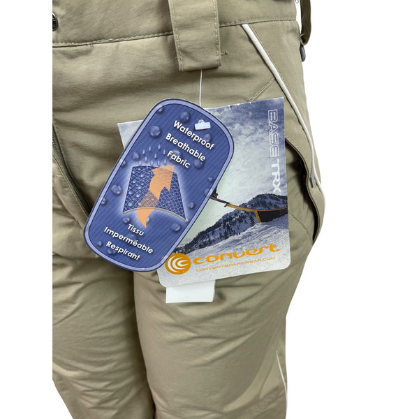 Convert Women Ski Jacket & Pants Set Beige Hooded Snowboarding Suit Sz S/M - New