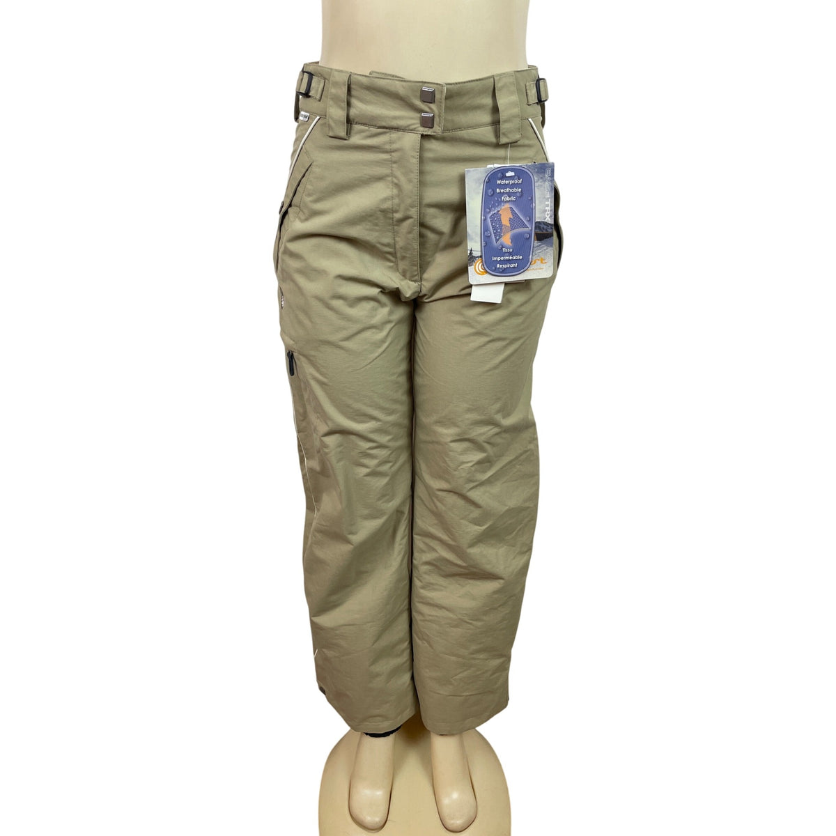 Convert Women Ski Jacket & Pants Set Beige Hooded Snowboarding Suit Sz S/M - New