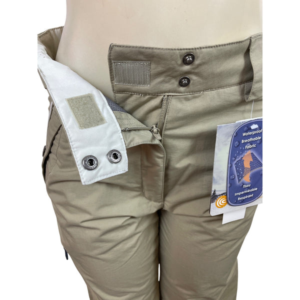 Convert Women Ski Jacket & Pants Set Beige Hooded Snowboarding Suit Sz S/M - New