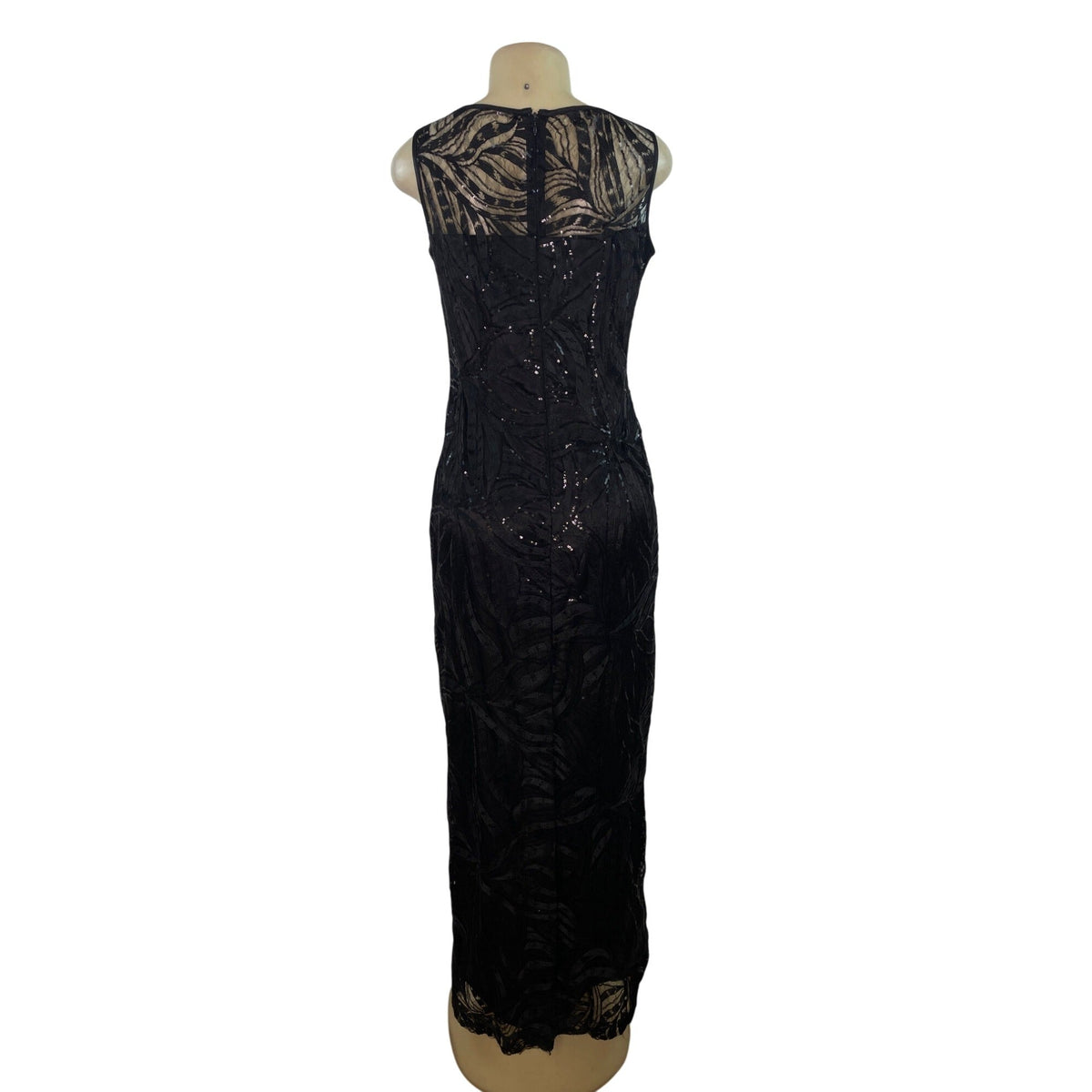 Black Sequin Sleeveless Long Evening Dress By Tahari Arthur S. Levine Size 8