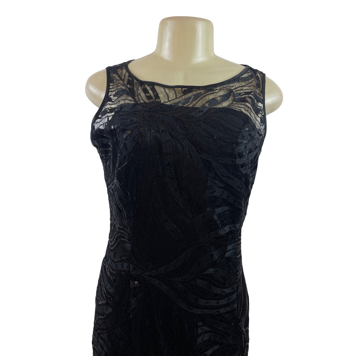 Black Sequin Sleeveless Long Evening Dress By Tahari Arthur S. Levine Size 8