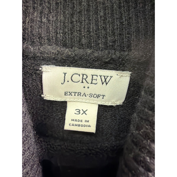 J.Crew Womens Black Extra-Soft Cotton Turtleneck Sweater Size 3X Oversized Knit J.Crew Womens Black Extra-Soft Cotton Turtleneck Sweater Size 3X Oversized Knit