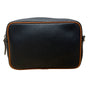 Dooney & Bourke Black Pebbled Leather Tan Trim & Adjustable Strap Crossbody Bag