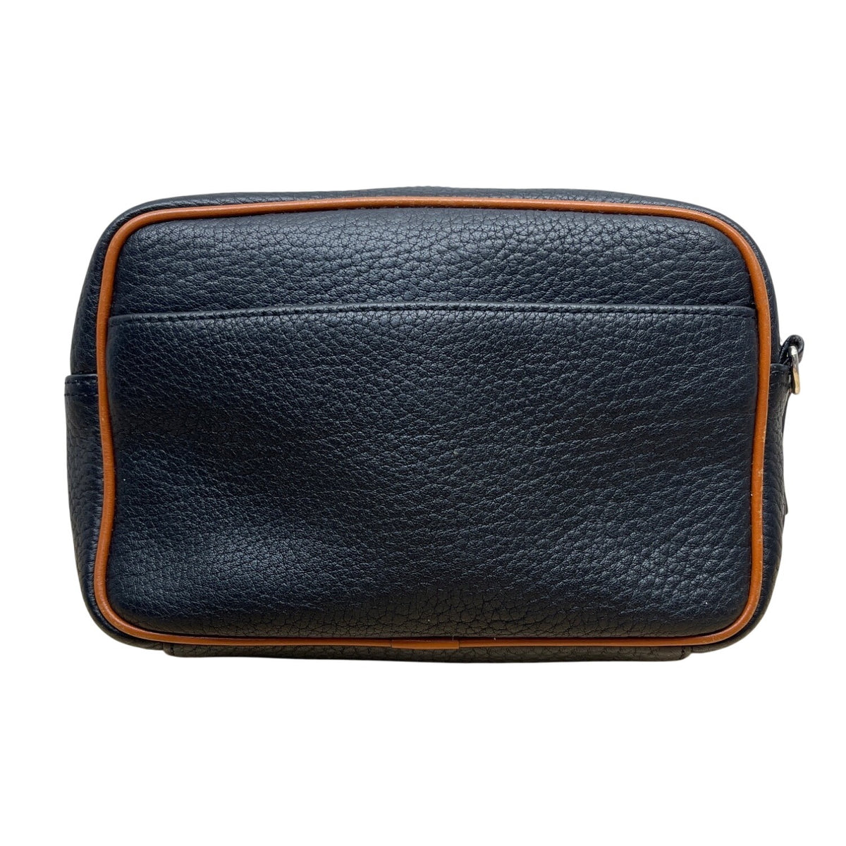 Dooney & Bourke Black Pebbled Leather Tan Trim & Adjustable Strap Crossbody Bag