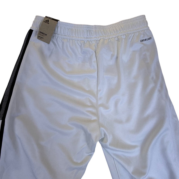Adidas Men’s White Polyester Pants Tapered Leg  Athletic 3-Stripe Size S- New