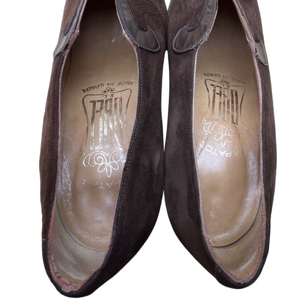 Vintage Obel Women’s Brown Suede Leather Heel Pumps Size 5.5 US (36 EU)