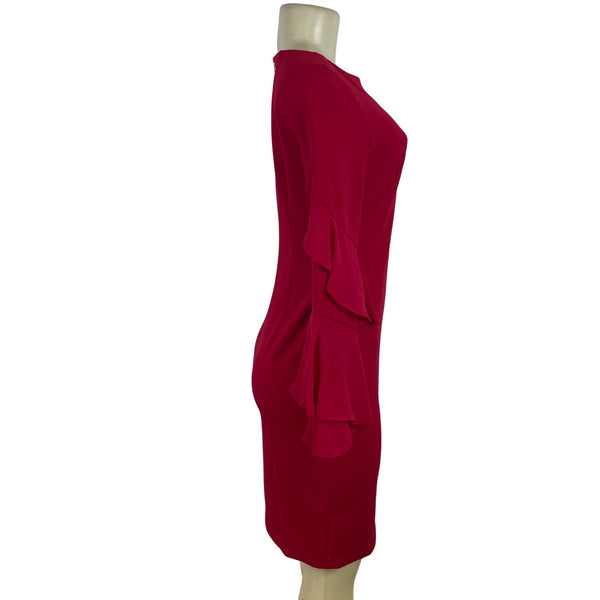 Calvin Klein Ruffle Chiffon Sheath Dress, Size 4 in Red at Nordstrom Rack Calvin Klein Ruffle Chiffon Sheath Dress, Size 4 in Red at Nordstrom Rack