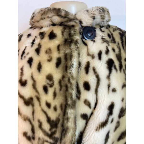 Vintage Leopard Print Faux Fur Coat