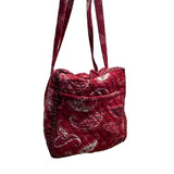 Vera Bradley Red Paisley Quilted Long Straps & Zipper Closure Travel Duffle Bag