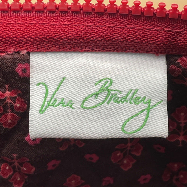Vera Bradley Red Paisley Quilted Long Straps & Zipper Closure Travel Duffle Bag