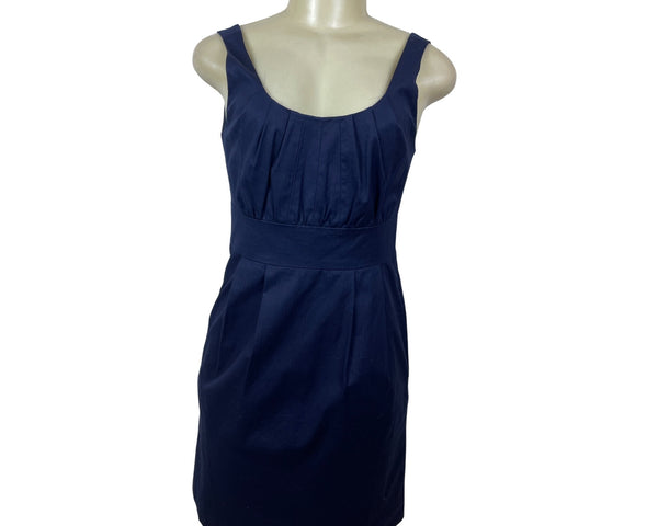 J.Crew Navy Sleeveless Pleated Scoop Neck Dress Size 2