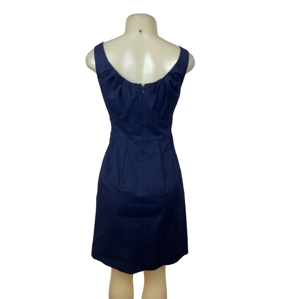 J.Crew Navy Sleeveless Pleated Scoop Neck Dress Size 2
