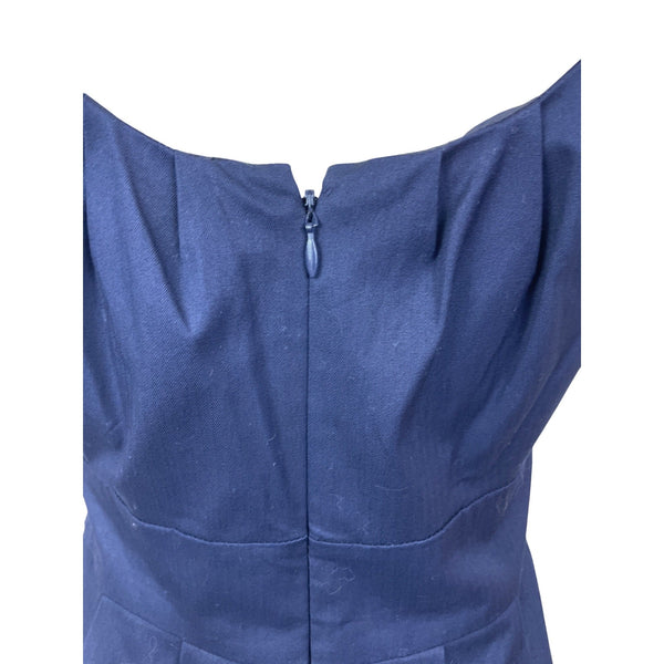 J.Crew Navy Sleeveless Pleated Scoop Neck Dress Size 2