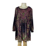 Free People Womens Multicolor Velvet Long-Sleeve Mini Dress Boho Paisley Pattern Size S/P