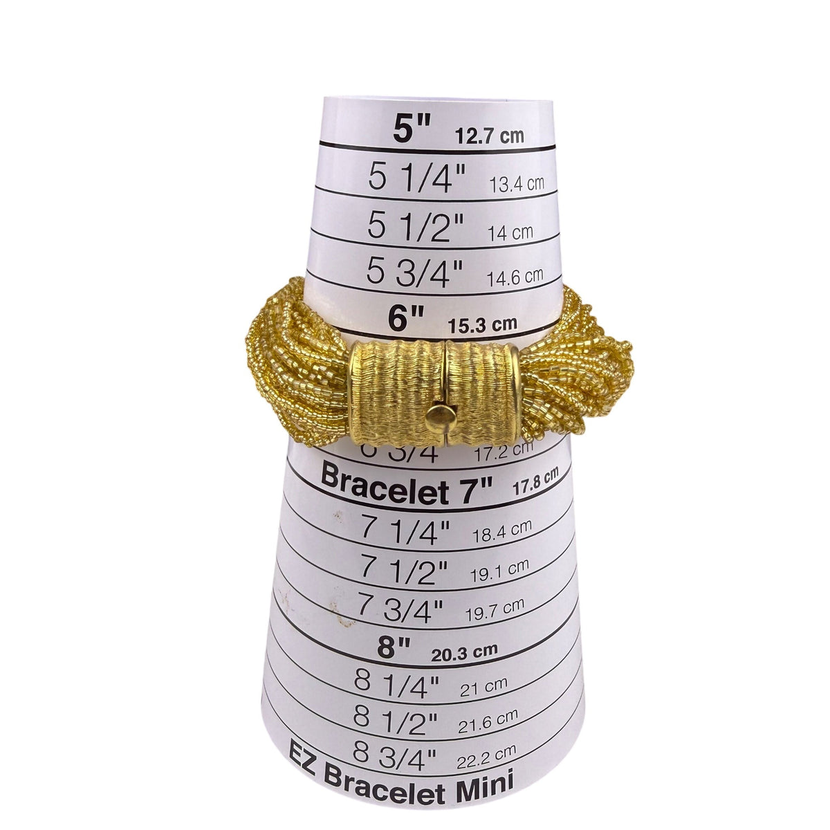 Gold Tone Multistrand Seed Bead Womens Collar Necklace & Bracelet Vintage Set