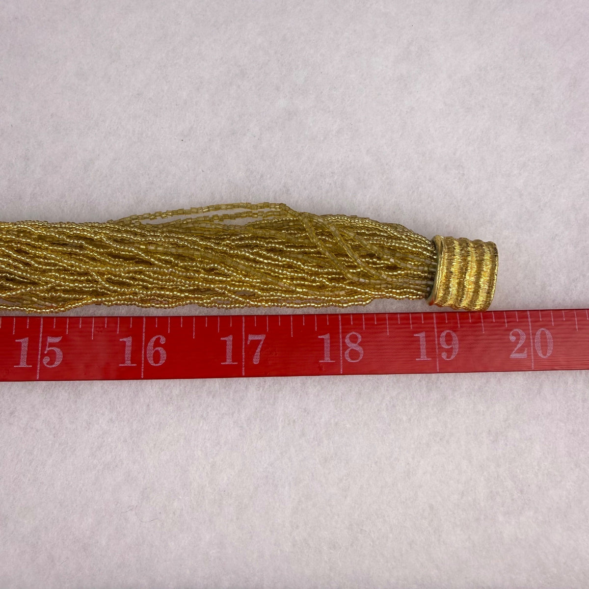 Gold Tone Multistrand Seed Bead Womens Collar Necklace & Bracelet Vintage Set