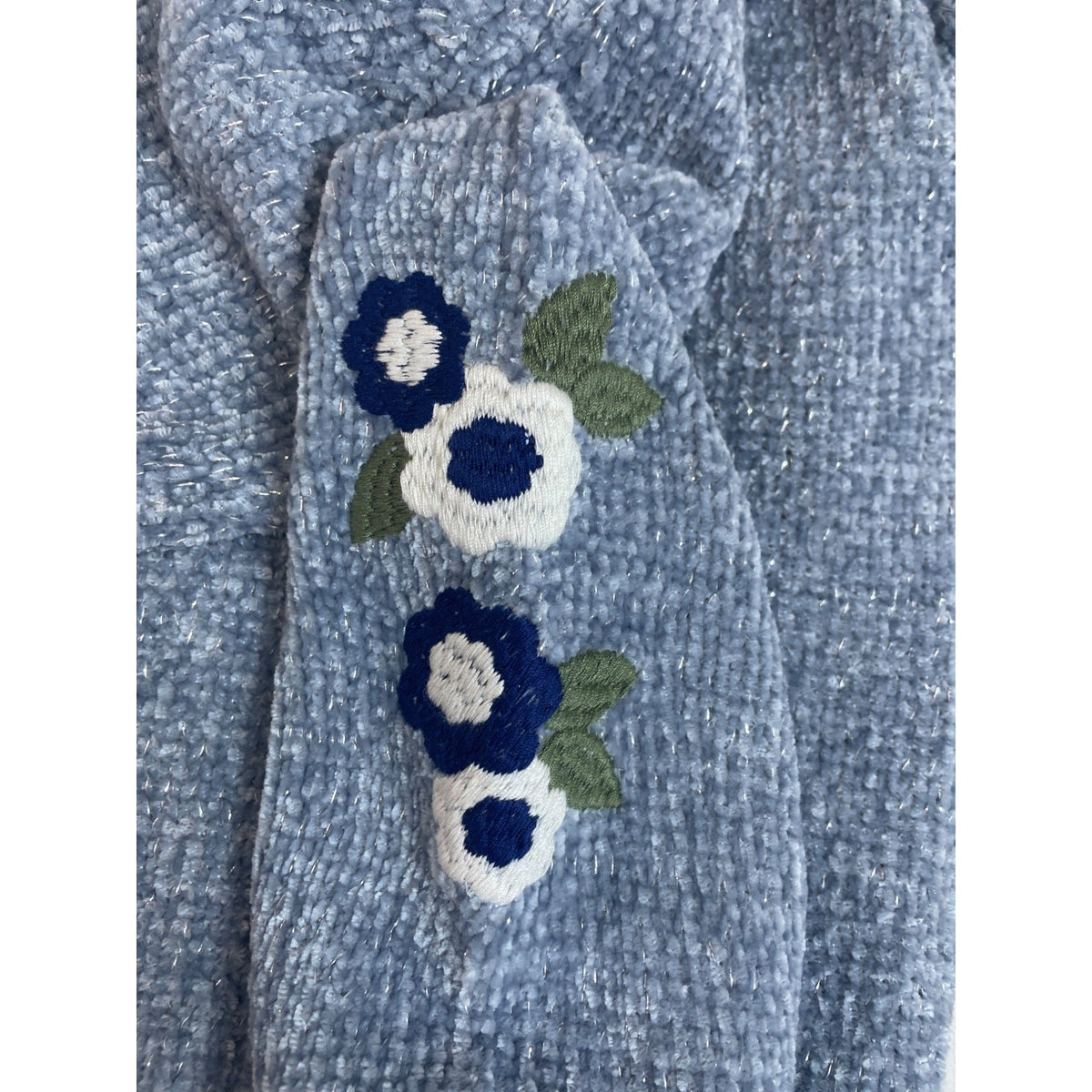 Nicole Miller New York Girls Floral Embroidered Sweater Size 5- NEW