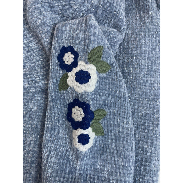 Nicole Miller New York Girls Floral Embroidered Sweater Size 5- NEW