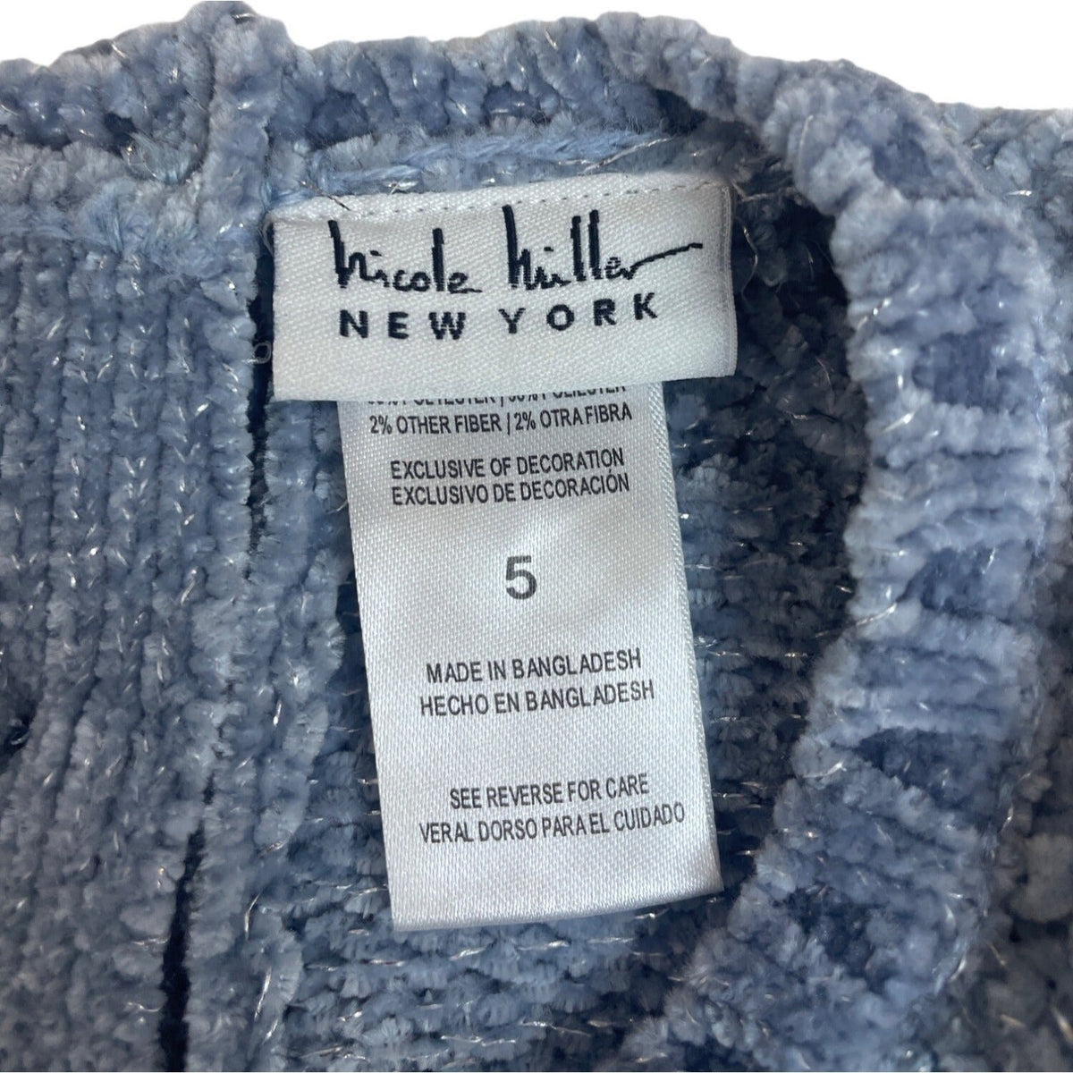 Nicole Miller New York Girls Floral Embroidered Sweater Size 5- NEW