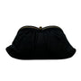 Vintage L And M Women’s Black Satin With Gold Frame & Pouch Evening Clutch