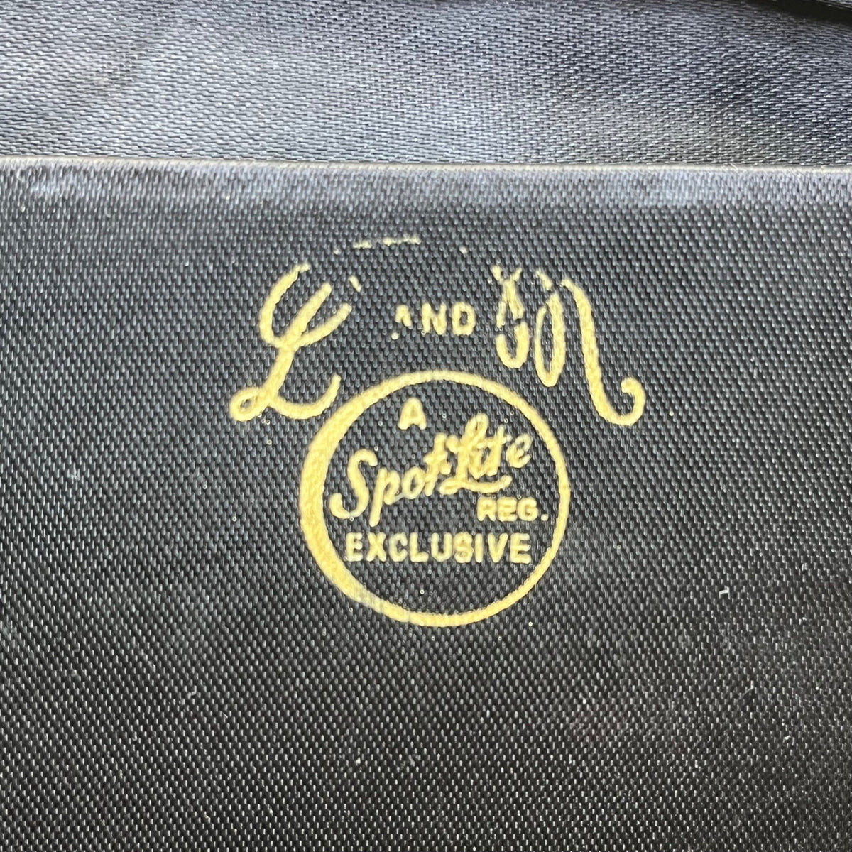 Vintage L And M Women’s Black Satin With Gold Frame & Pouch Evening Clutch