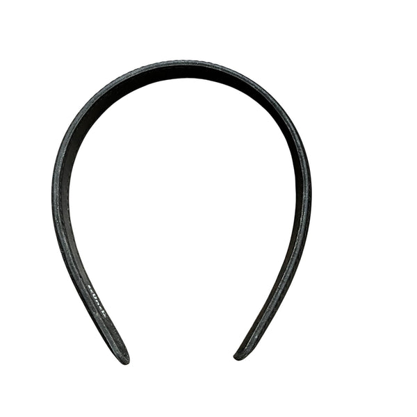 Scunci Black Faux Leather Headband Adjustable For Women & Girls Sleek Classic Style