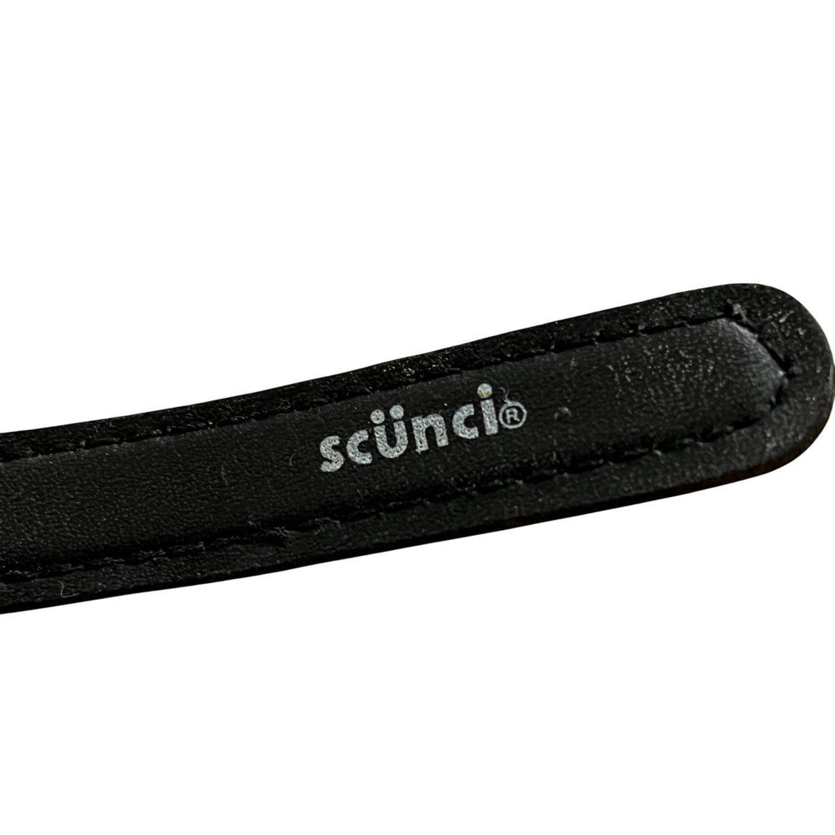 Scunci Black Faux Leather Headband Adjustable For Women & Girls Sleek Classic Style